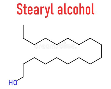 Stearyl Alcohol Molecule, Skeletal Chemical Formula. Stock Vector ...