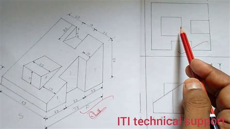 Third Angle Orthographic Engineering Drawing - maryandbendy