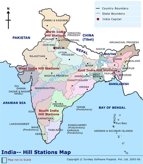 Hill Stations in India,Maps of Hill Stations, India Tourism