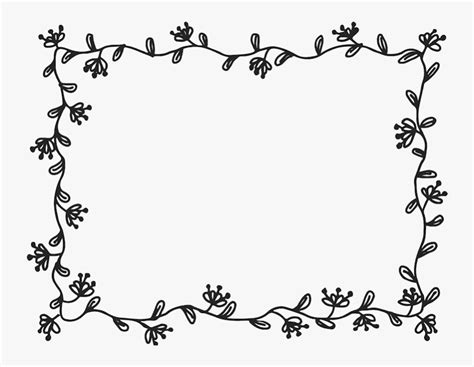 Rectangle Floral Border Black And White , Free Transparent Clipart - ClipartKey