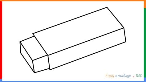 how to draw an eraser step by step - YouTube