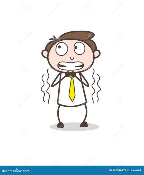 Cartoon Worker Shivering in Fear Vector Concept Stock Illustration - Illustration of isolated ...