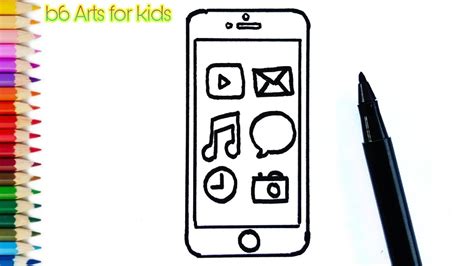 How to draw MOBILE PHONE easy | how to draw a phone - YouTube