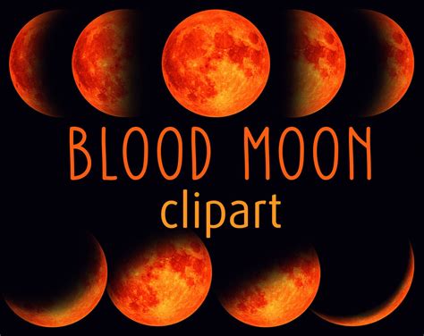 15 PNG Digital Blood Moon Lunar Phases Instant Download - Etsy