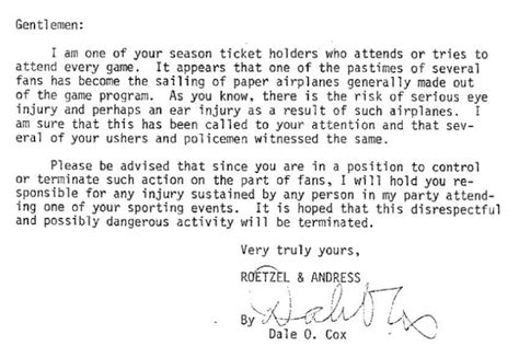 West Valley Browns Backers: The Greatest Letter Ever Printed on a NFL Team Letterhead