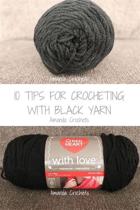 10 Tips for Crocheting with Black Yarn - Amanda Crochets | Crochet, Crochet bloggers, Yarn