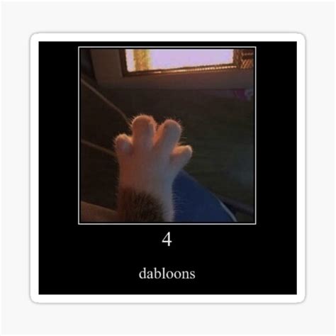 "4 Dabloons Cat Meme Print" Sticker for Sale by seibaroy | Redbubble