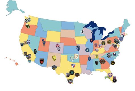 I made a map with all MLS and USL Championship clubs for the 2020 season : r/MLS