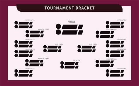 Dark maroon red colored theme colored tournament table. Tournament ...