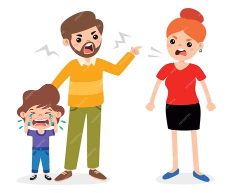 Premium Vector | Cartoon Illustration Of Angry Family Quarreling