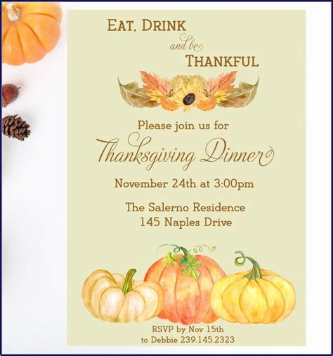 Office Thanksgiving Potluck Invitation