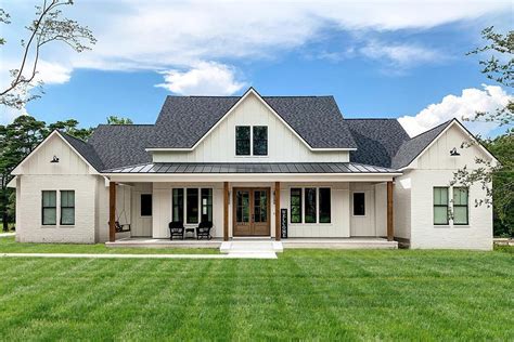 Plan 56478SM: Perfectly Balanced 4 Bed Modern Farmhouse Plan Brick ...