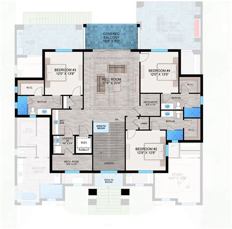 3-Story Coastal Contemporary House Plan with Elevator - 4669 Sq Ft ...