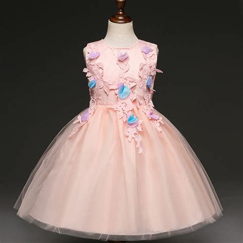 Kids Girls Flower Dress Baby Girl Butterfly Birthday Party Dresses Children Fancy Princess Ball ...