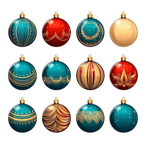 Premium AI Image | Set of colored christmas new year decorations