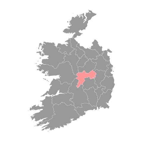 County Offaly map, administrative counties of Ireland. Vector ...