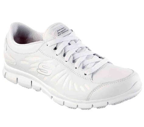 all White Nursing Tennis Shoes | Skechers work, Platform tennis shoes ...