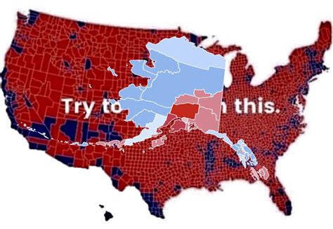 2016 US Presidental Election Results By County With (Alaska to Scale ...