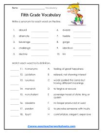 Vocabulary Worksheets - Worksheets Library