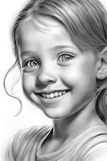 Premium AI Image | Emotive Child's Face Coloring Page Printable Pencil Sketch Draft