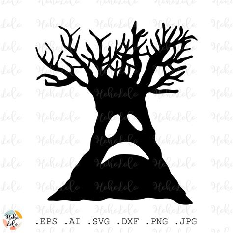 Halloween Tree Svg Silhouette Cricut files Clipart Png