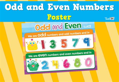 Odd and Even Numbers Poster :: Teacher Resources and Classroom Games :: Teach This