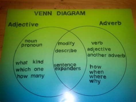 Venn Diagram/Adjectives and Adverbs | Nouns and adjectives ... - Worksheets Library