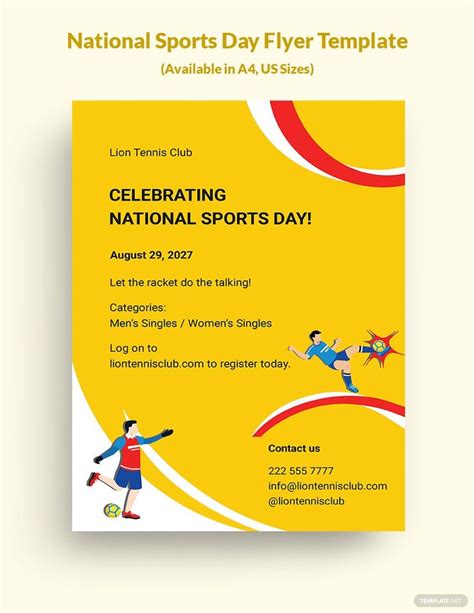 National Sports Day Flyer Template in PSD, Illustrator, Publisher, Word ...