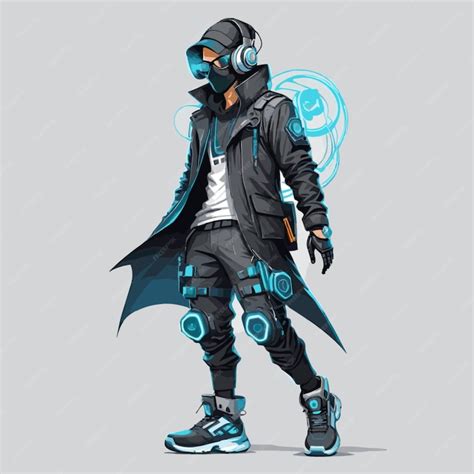 Premium Vector | Cyberpunk hacker vector on white background