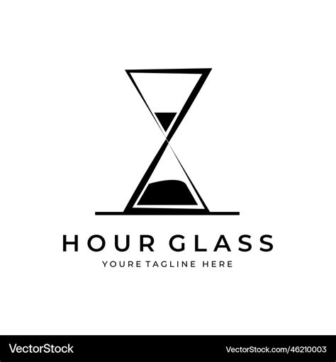 Hourglass logo design Royalty Free Vector Image