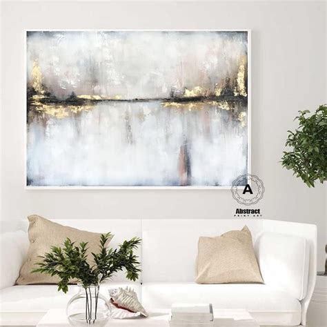 Large White Abstract Art Prints on Canvas,Landscape Prints Framed Wall Art Canvas Wall Art ...