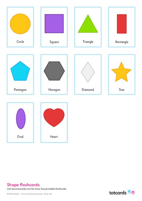 Printable Shapes Flash Cards