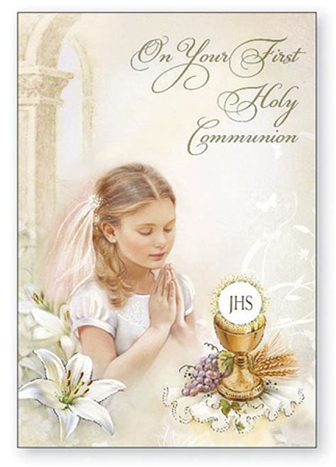 Girl Communion Card - On Your First Holy Communion