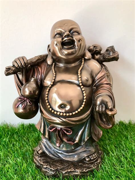 Laughing Buddha Statue 8inch Standing Buddha Statue Fat | Etsy