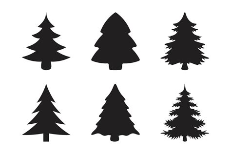 Christmas tree silhouette collection 4510472 Vector Art at Vecteezy