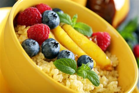 Tasty Wheat Porridge with Berries Fruit. Stock Image - Image of plate, fresh: 39816011