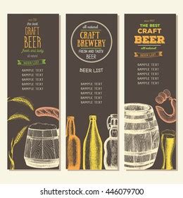 Vintage Beer List Bar Brewery Beer Stock Vector (Royalty Free) 446072266