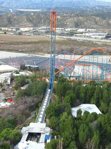 Superman - Escape from Krypton: Six Flags Magic Mountain - Aerial View ...