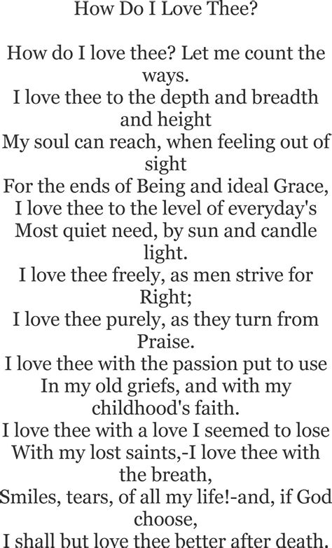 👍 Elizabeth barrett browning i love thee. How Do I Love Thee? (Sonnet 43) By Elizabeth Barrett ...