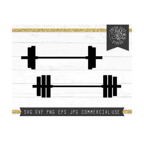 Barbell Svg Cut File for Cricut, Barbell Silhouette, Instant - Inspire ...