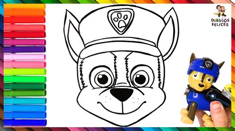 Cómo Dibujar y Colorear A CHASE de La Patrulla Canina (Paw Patrol) 🐾🚨 💙 Dibujos Para Niños - YouTube