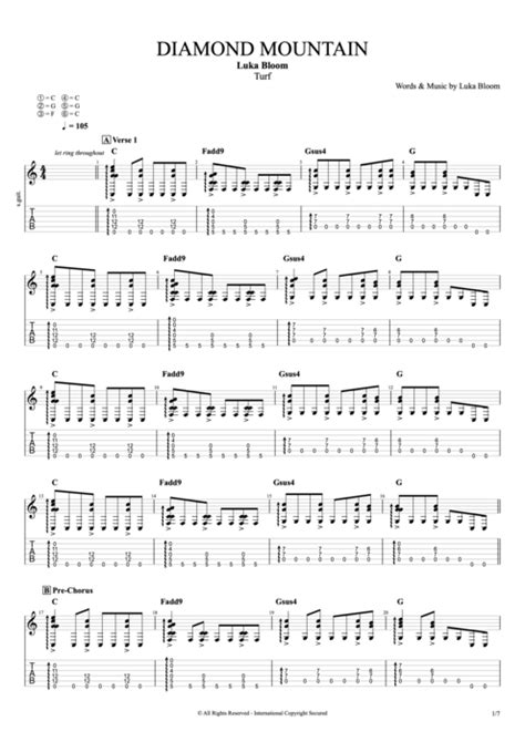 Diamond Mountain Tab by Luka Bloom (Guitar Pro) - Full Score | mySongBook