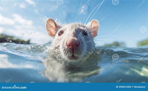 Hyper-realistic Rat Swimming in Blue Water: a Stunning Artistic ...