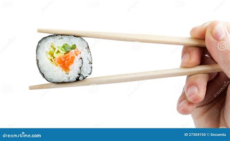 Sushi with chopsticks stock photo. Image of cuisine, dinner - 27304150