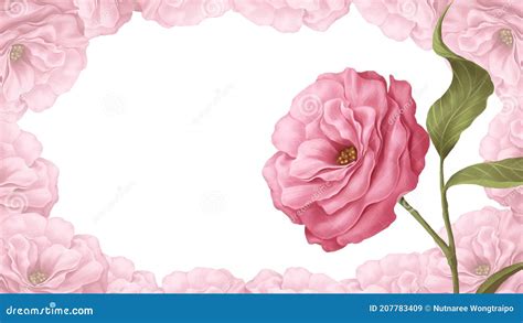 Pink flower frame layout stock illustration. Illustration of design ...