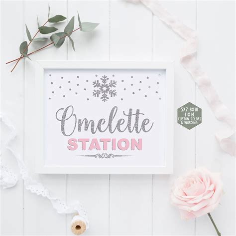 Omelette Station Sign Printable Winter Onederland Decorations - Etsy