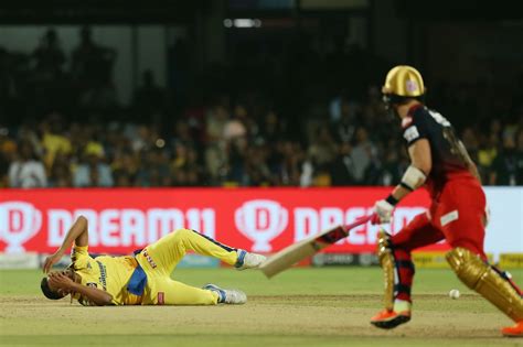 Maheesh Theekshana reacts after putting down Faf du Plessis off his own ...