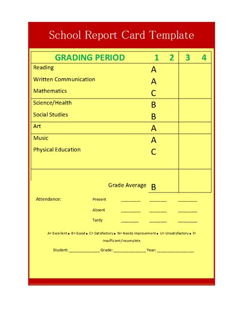 School Report template - Free Formats Excel Word