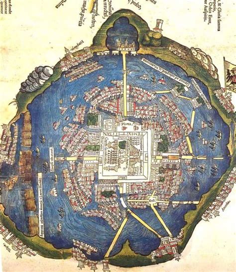 landofmaps: Map of Ancient Tenochtitlan c. 1524 [549 x 632] Ancient ...