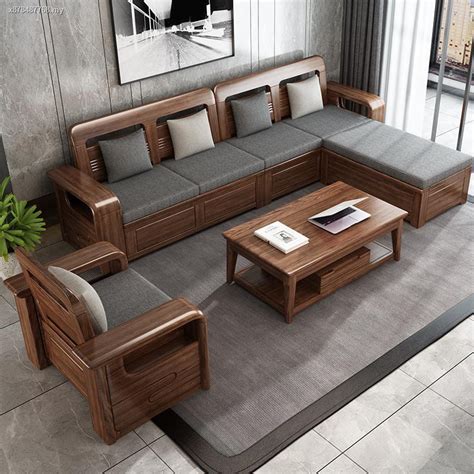 Modern Wooden Sofa Set Designs - Photos